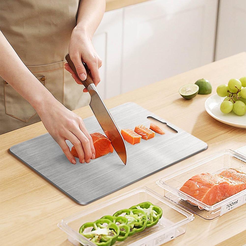 Thickened Stainless Steel Cutt - Bamboo Cutting Board ulasan dan harga