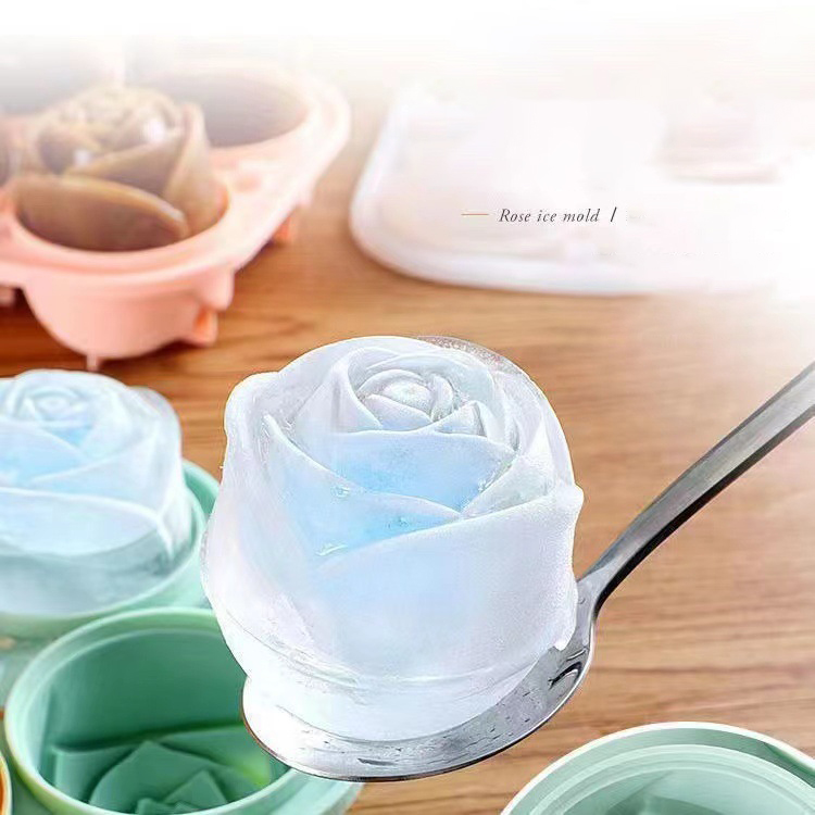 3D Rose Ice Molds 4 Holes Ice  - Kitchen Handy Gadgets ulasan dan harga