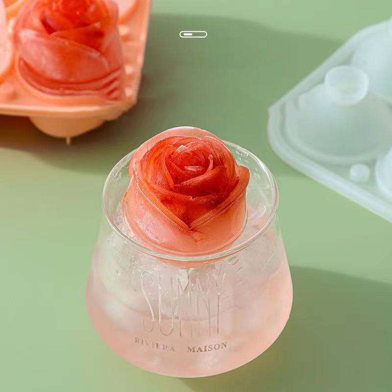 3D Rose Ice Molds 4 Holes Ice  - Kitchen Handy Gadgets ulasan dan harga