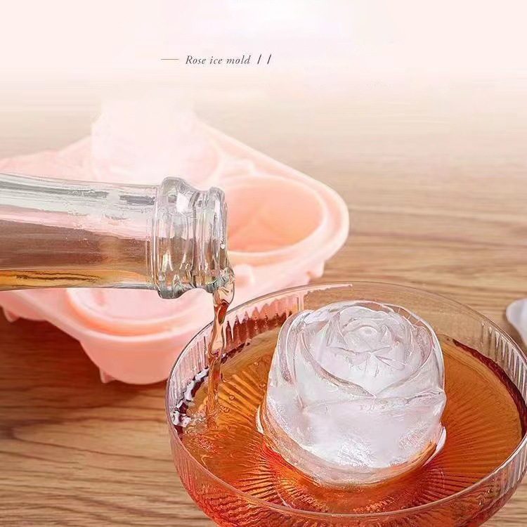 3D Rose Ice Molds 4 Holes Ice  - Kitchen Handy Gadgets ulasan dan harga
