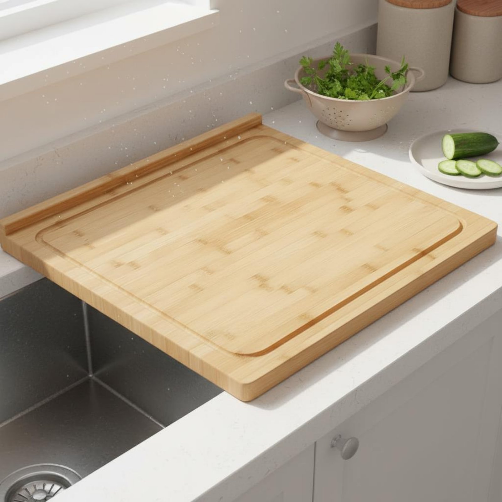 Over the Sink Cutting Board Mu - Bamboo Cutting Board ulasan dan harga