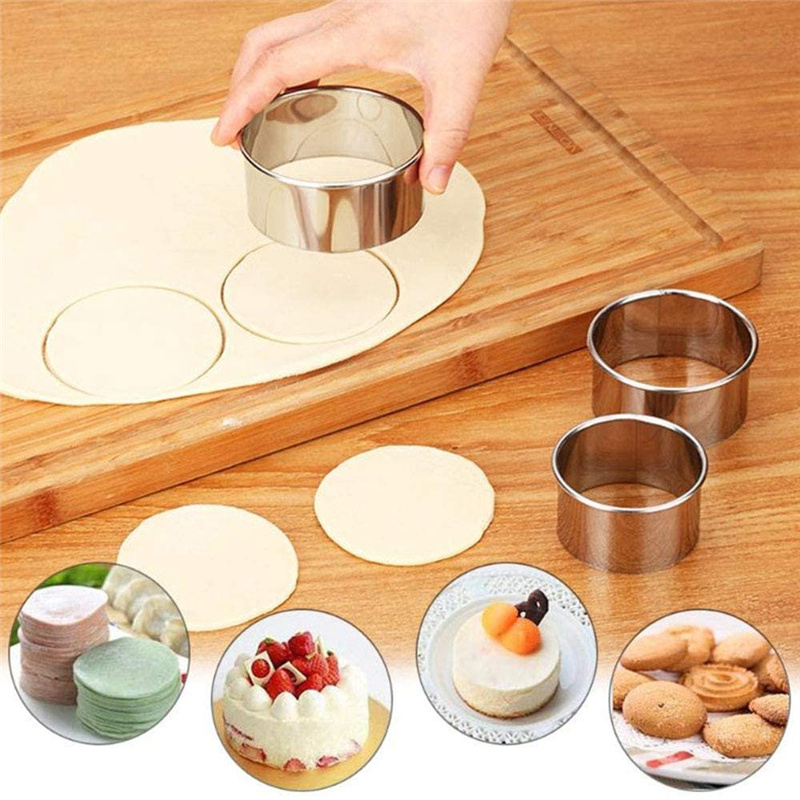5PCS Round Stainless Steel Bis - Kitchen Gadgets Cutting Tools ulasan dan harga