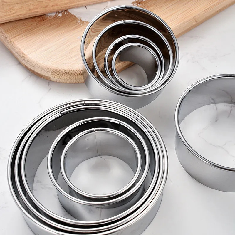 5PCS Round Stainless Steel Bis - Kitchen Gadgets Cutting Tools ulasan dan harga